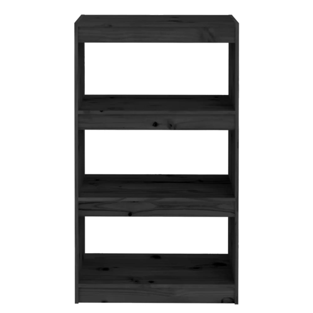 Boekenkast/kamerscherm 60x30x103,5 cm massief grenenhout zwart MeubelReus