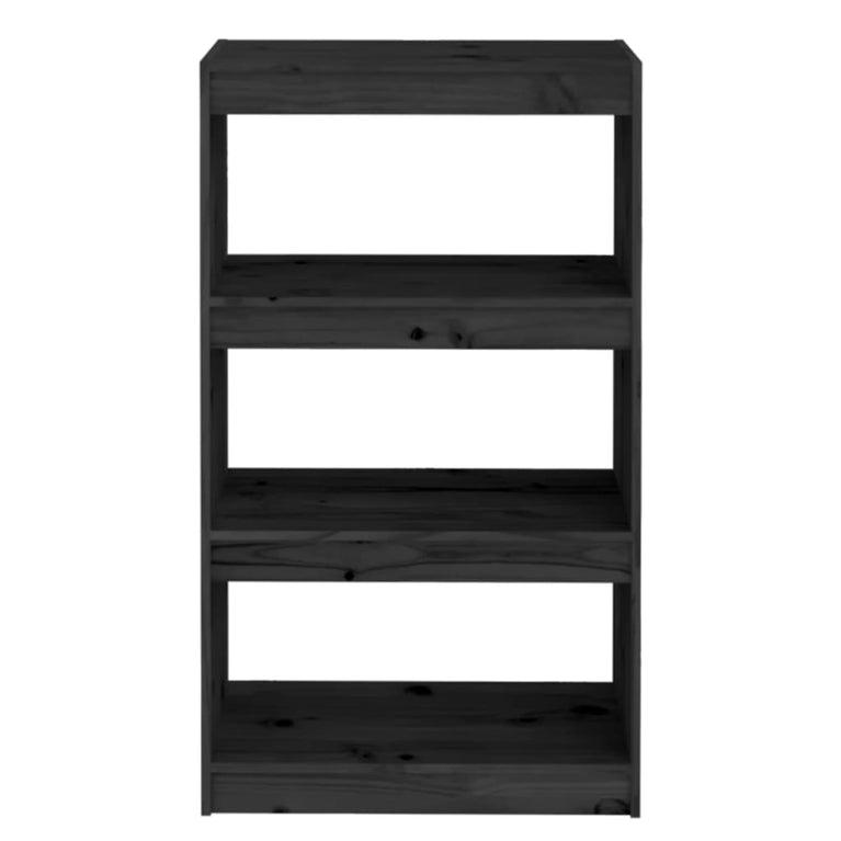 Boekenkast/kamerscherm 60x30x103,5 cm massief grenenhout zwart MeubelReus