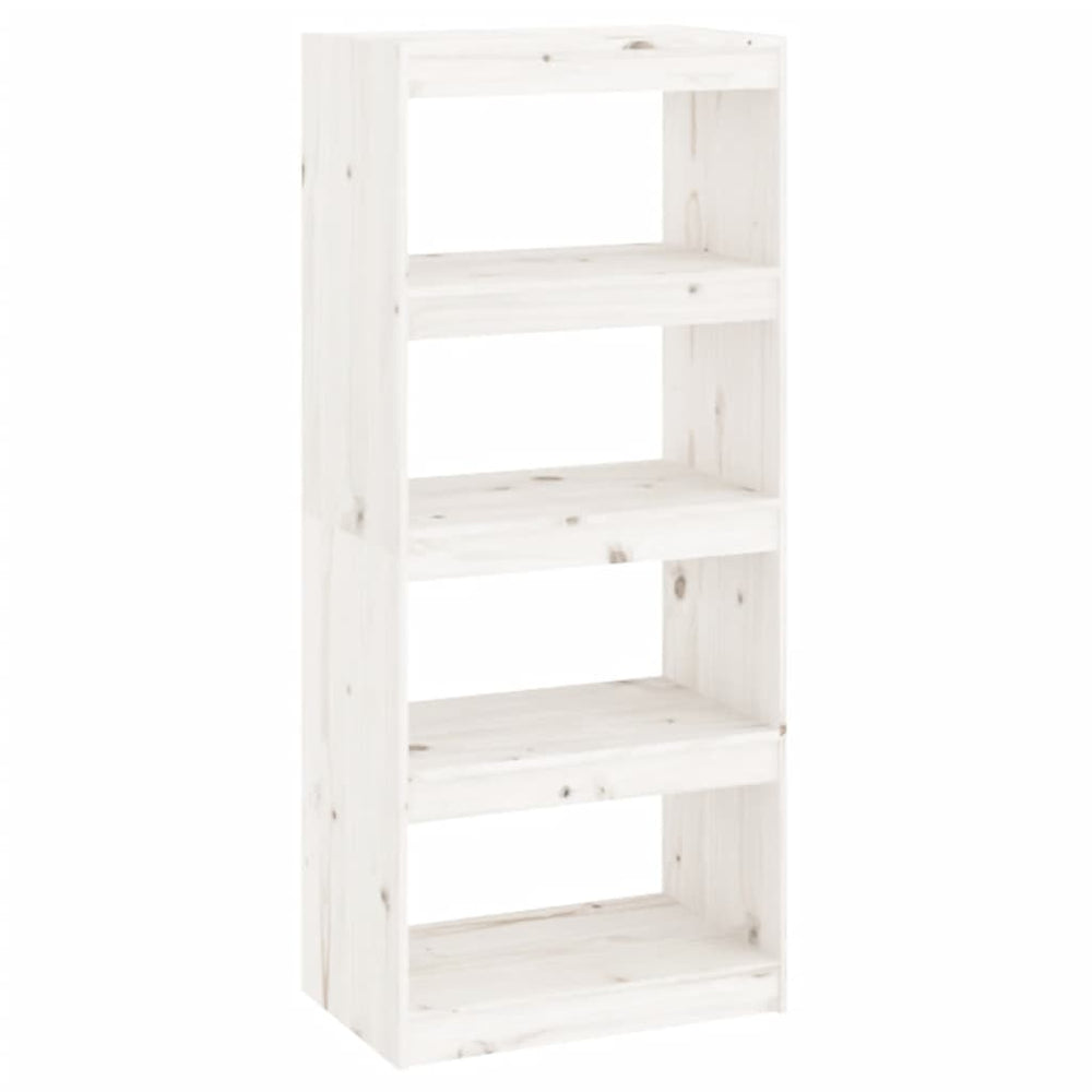 Boekenkast/kamerscherm 60x30x135,5 cm massief grenenhout wit MeubelReus
