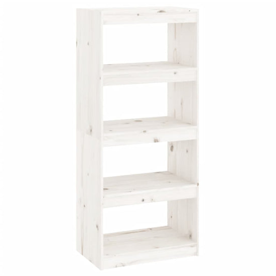 Boekenkast/kamerscherm 60x30x135,5 cm massief grenenhout wit MeubelReus