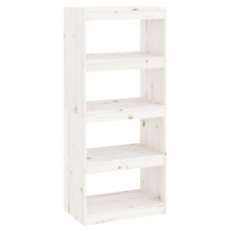 Boekenkast/kamerscherm 60x30x135,5 cm massief grenenhout wit MeubelReus