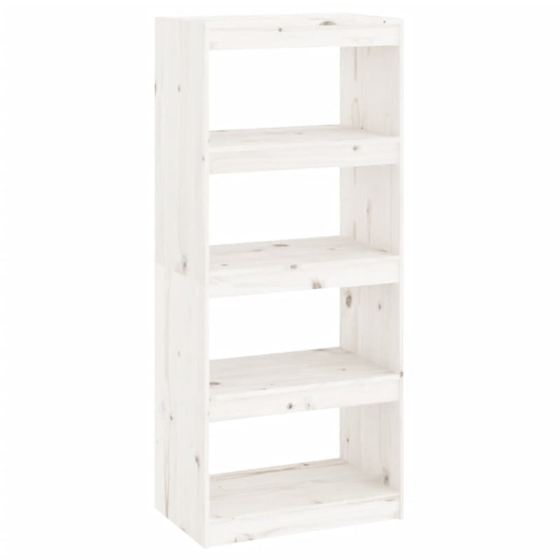 Boekenkast/kamerscherm 60x30x135,5 cm massief grenenhout wit MeubelReus