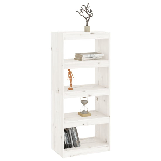 Boekenkast/kamerscherm 60x30x135,5 cm massief grenenhout wit MeubelReus