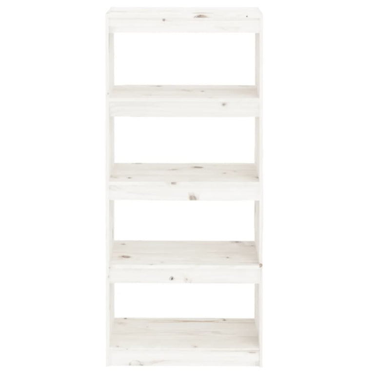 Boekenkast/kamerscherm 60x30x135,5 cm massief grenenhout wit MeubelReus