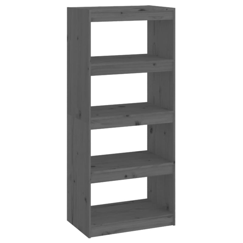 Boekenkast/kamerscherm 60x30x135,5 cm massief grenenhout grijs MeubelReus