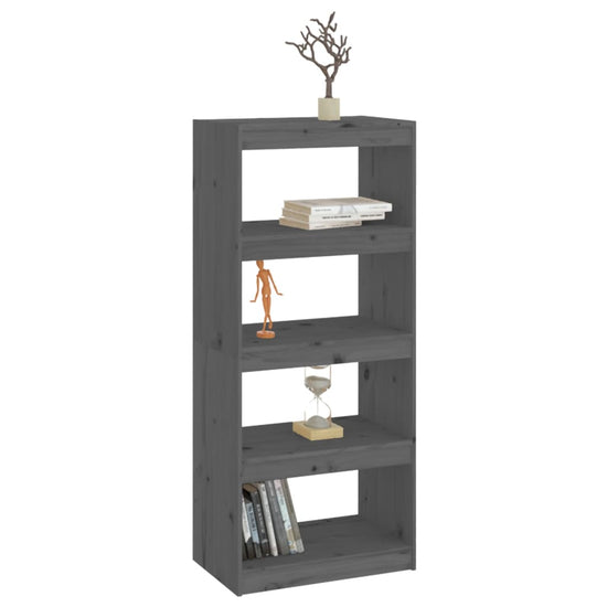 Boekenkast/kamerscherm 60x30x135,5 cm massief grenenhout grijs MeubelReus
