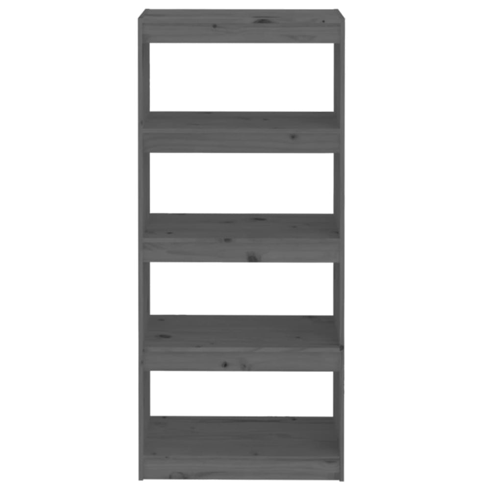 Boekenkast/kamerscherm 60x30x135,5 cm massief grenenhout grijs MeubelReus