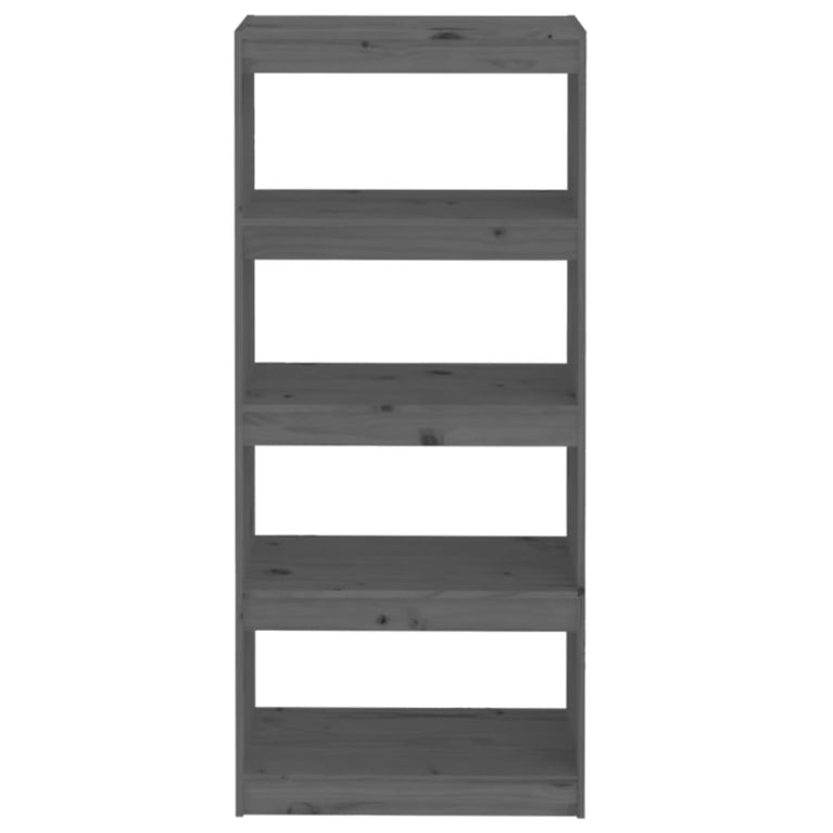 Boekenkast/kamerscherm 60x30x135,5 cm massief grenenhout grijs MeubelReus