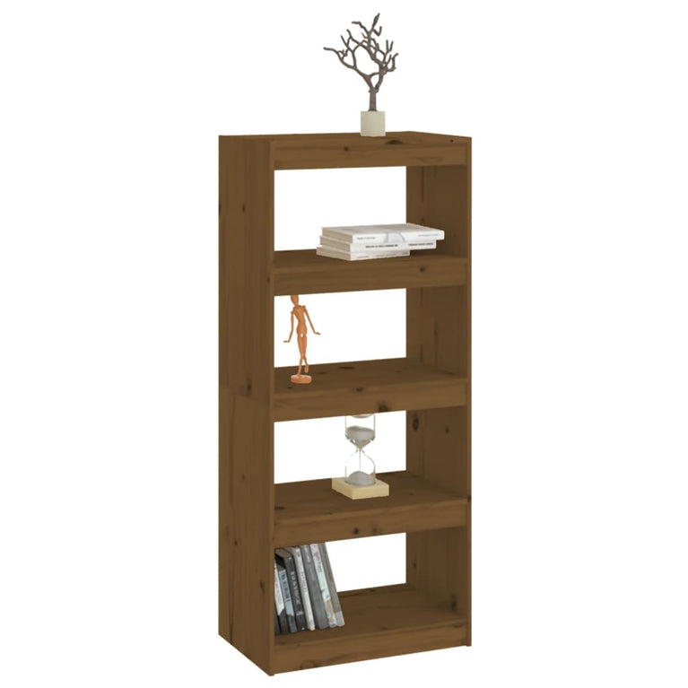 Boekenkast/kamerscherm 60x30x135,5 cm grenenhout honingbruin MeubelReus