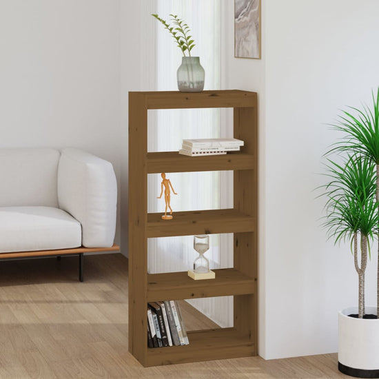 Boekenkast/kamerscherm 60x30x135,5 cm grenenhout honingbruin MeubelReus