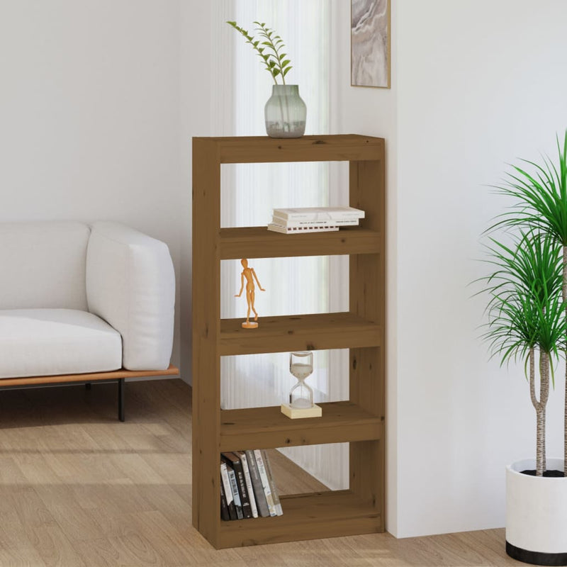 Boekenkast/kamerscherm 60x30x135,5 cm grenenhout honingbruin MeubelReus