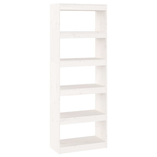 Boekenkast/kamerscherm 60x30x167,5 cm massief grenenhout wit MeubelReus