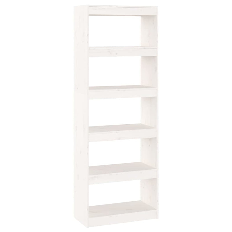 Boekenkast/kamerscherm 60x30x167,5 cm massief grenenhout wit MeubelReus