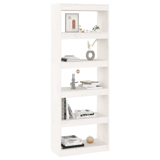 Boekenkast/kamerscherm 60x30x167,5 cm massief grenenhout wit MeubelReus