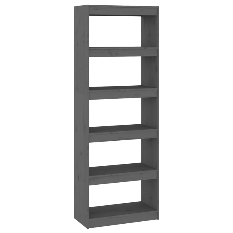 Boekenkast/kamerscherm 60x30x167,5 cm massief grenenhout grijs MeubelReus