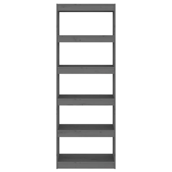Boekenkast/kamerscherm 60x30x167,5 cm massief grenenhout grijs MeubelReus