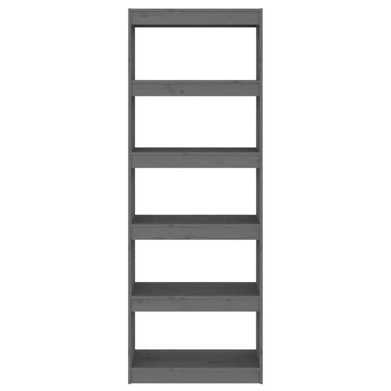 Boekenkast/kamerscherm 60x30x167,5 cm massief grenenhout grijs MeubelReus