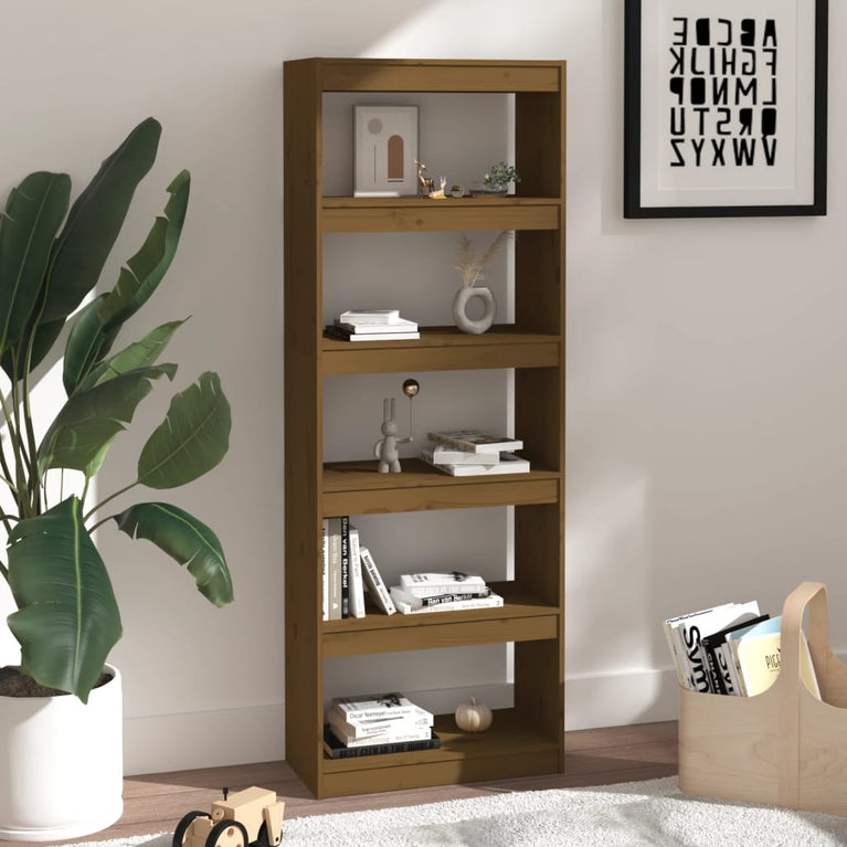 Boekenkast/kamerscherm 60x30x167,5 cm grenenhout honingbruin MeubelReus