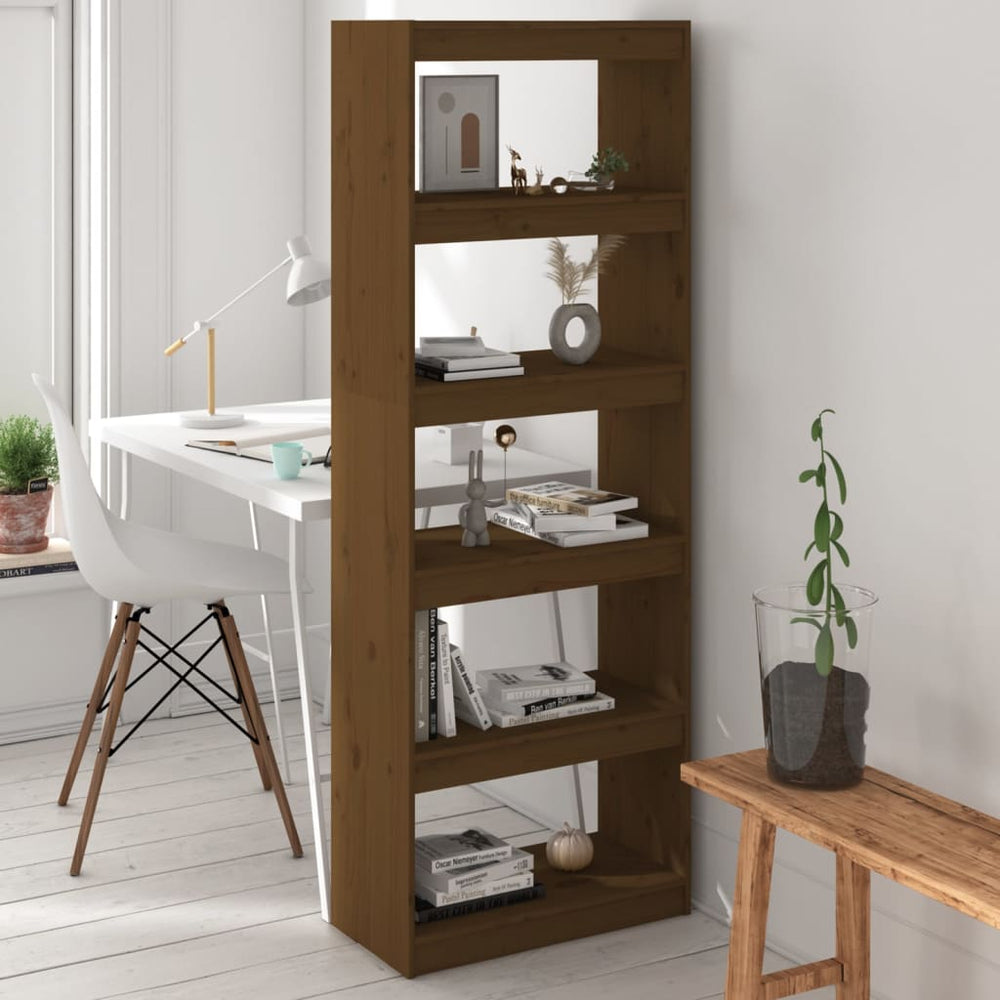 Boekenkast/kamerscherm 60x30x167,5 cm grenenhout honingbruin MeubelReus