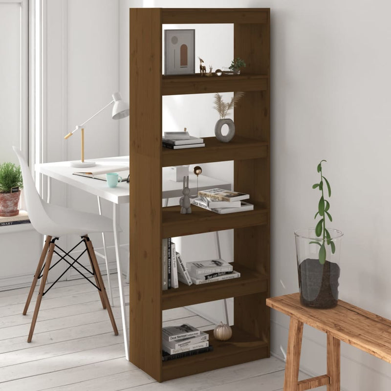 Boekenkast/kamerscherm 60x30x167,5 cm grenenhout honingbruin MeubelReus