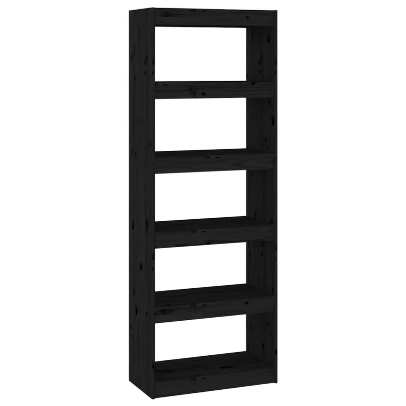 Boekenkast/kamerscherm 60x30x167,5 cm massief grenenhout zwart MeubelReus