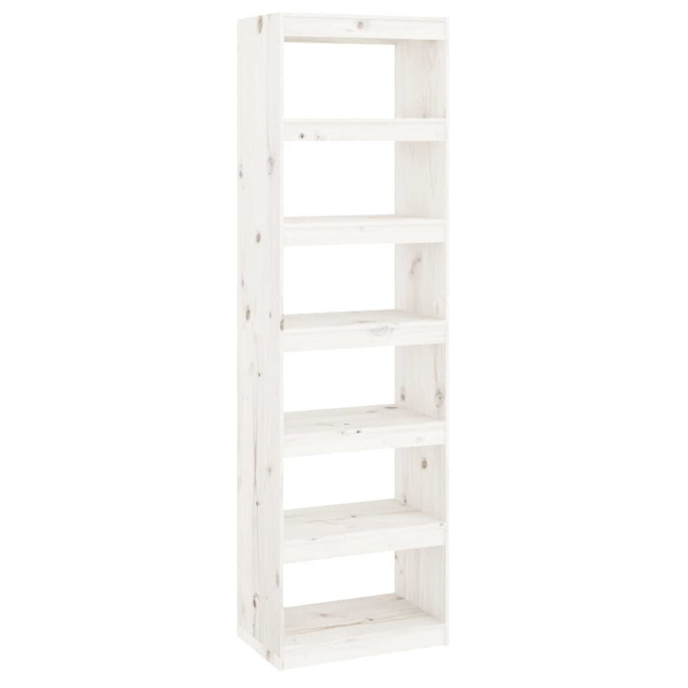 Boekenkast/kamerscherm 60x30x199,5 cm massief grenenhout wit MeubelReus