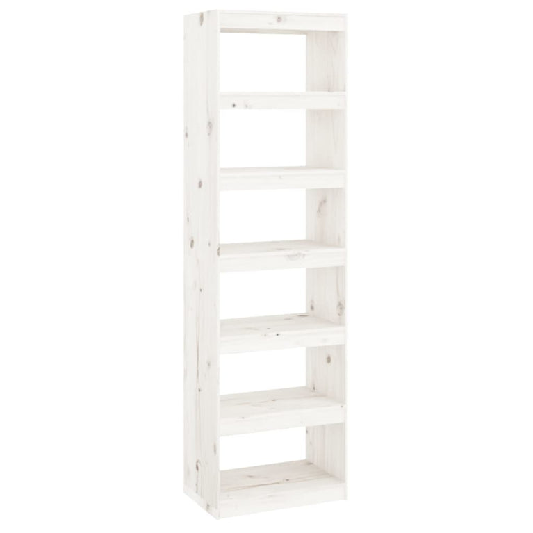 Boekenkast/kamerscherm 60x30x199,5 cm massief grenenhout wit MeubelReus