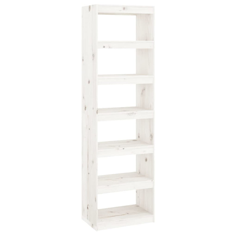 Boekenkast/kamerscherm 60x30x199,5 cm massief grenenhout wit MeubelReus