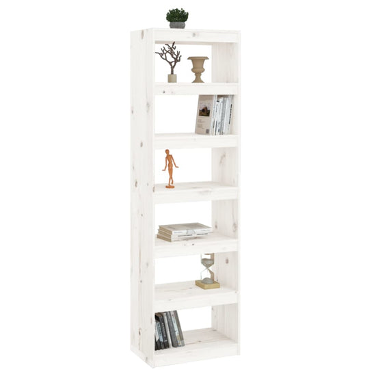 Boekenkast/kamerscherm 60x30x199,5 cm massief grenenhout wit MeubelReus