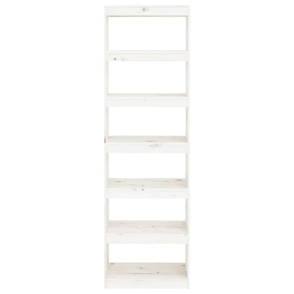 Boekenkast/kamerscherm 60x30x199,5 cm massief grenenhout wit MeubelReus