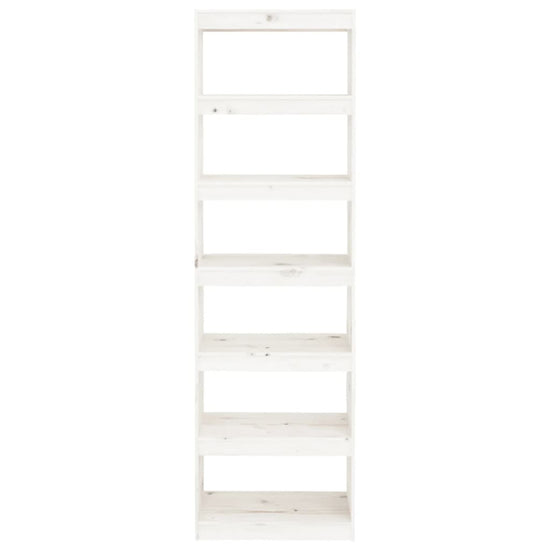 Boekenkast/kamerscherm 60x30x199,5 cm massief grenenhout wit MeubelReus