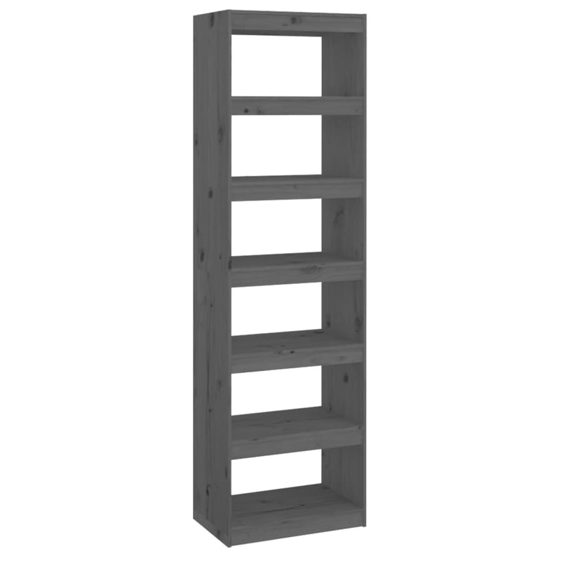 Boekenkast/kamerscherm 60x30x199,5 cm massief grenenhout grijs MeubelReus