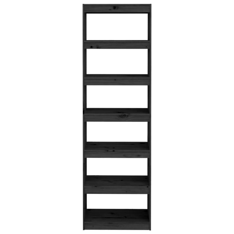 Boekenkast/kamerscherm 60x30x199,5 cm massief grenenhout zwart MeubelReus