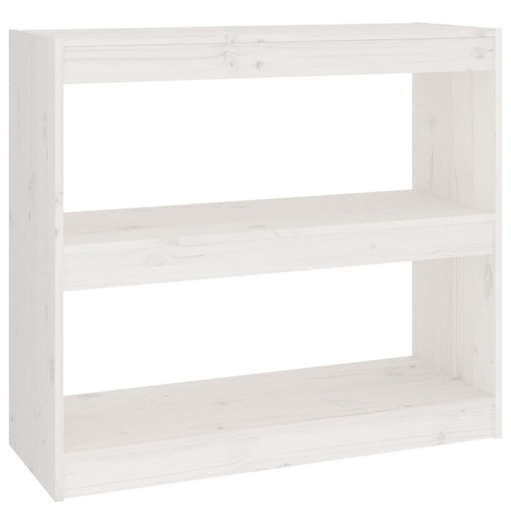 Boekenkast/kamerscherm 80x30x71,5 cm massief grenenhout wit MeubelReus