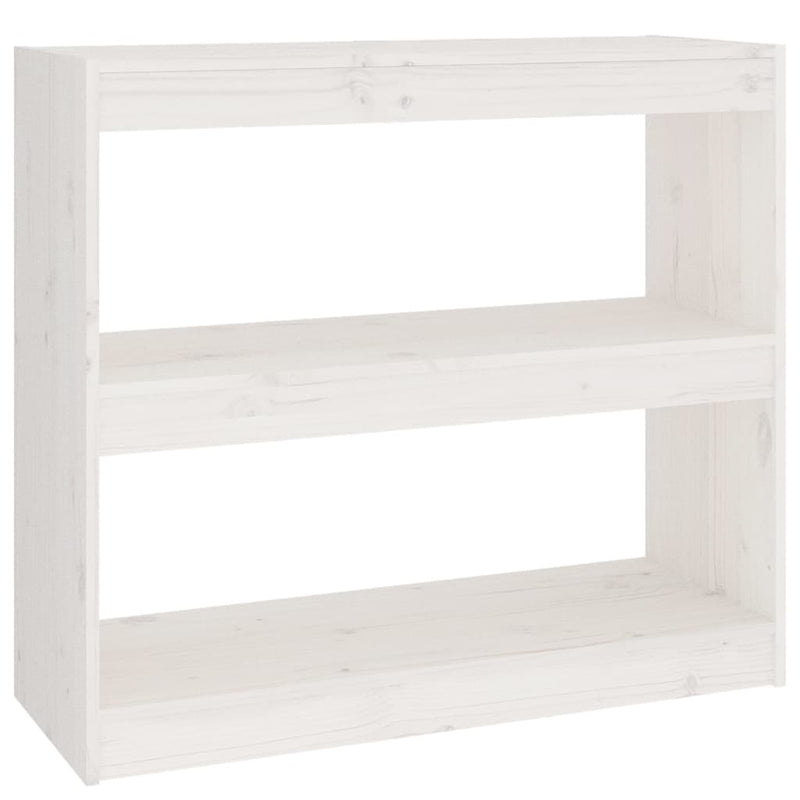 Boekenkast/kamerscherm 80x30x71,5 cm massief grenenhout wit MeubelReus