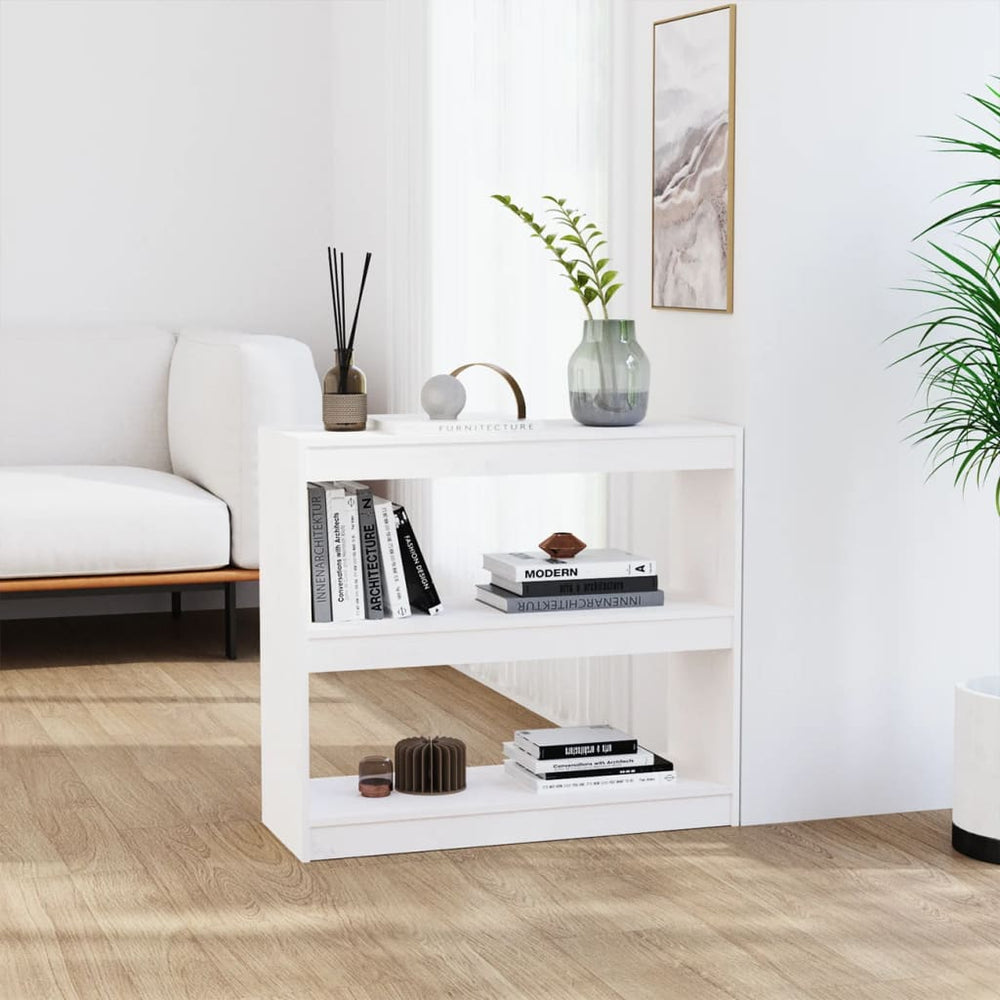 Boekenkast/kamerscherm 80x30x71,5 cm massief grenenhout wit MeubelReus