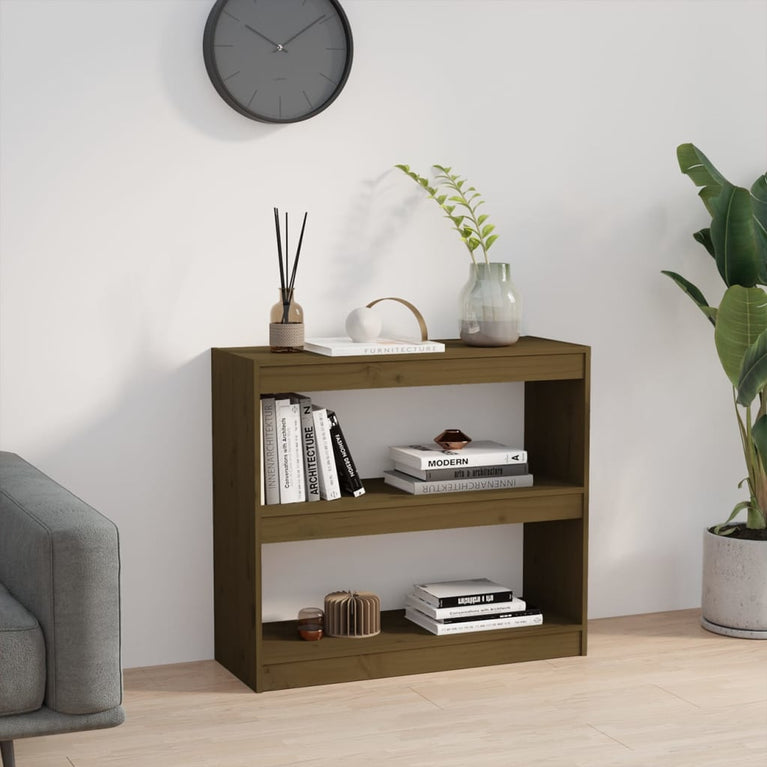 Boekenkast/kamerscherm 80x30x71,5 cm grenenhout honingbruin MeubelReus