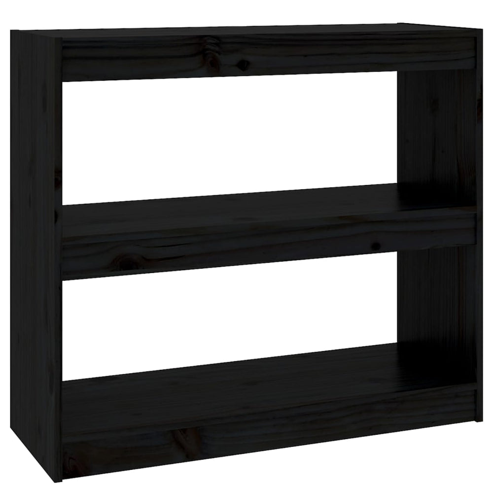 Boekenkast/kamerscherm 80x30x71,5 cm massief grenenhout zwart MeubelReus