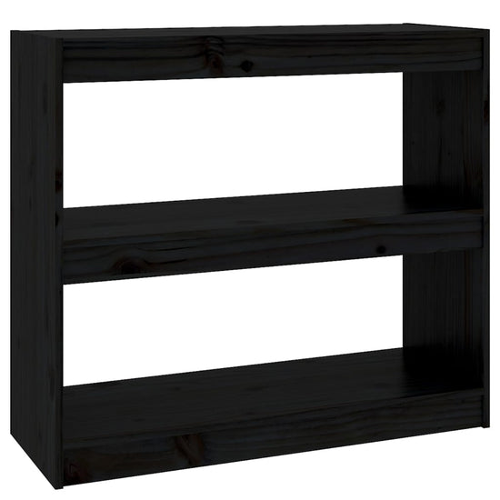 Boekenkast/kamerscherm 80x30x71,5 cm massief grenenhout zwart MeubelReus