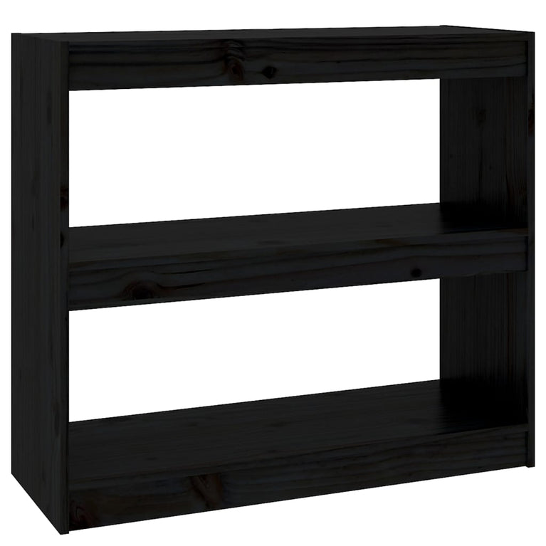 Boekenkast/kamerscherm 80x30x71,5 cm massief grenenhout zwart MeubelReus