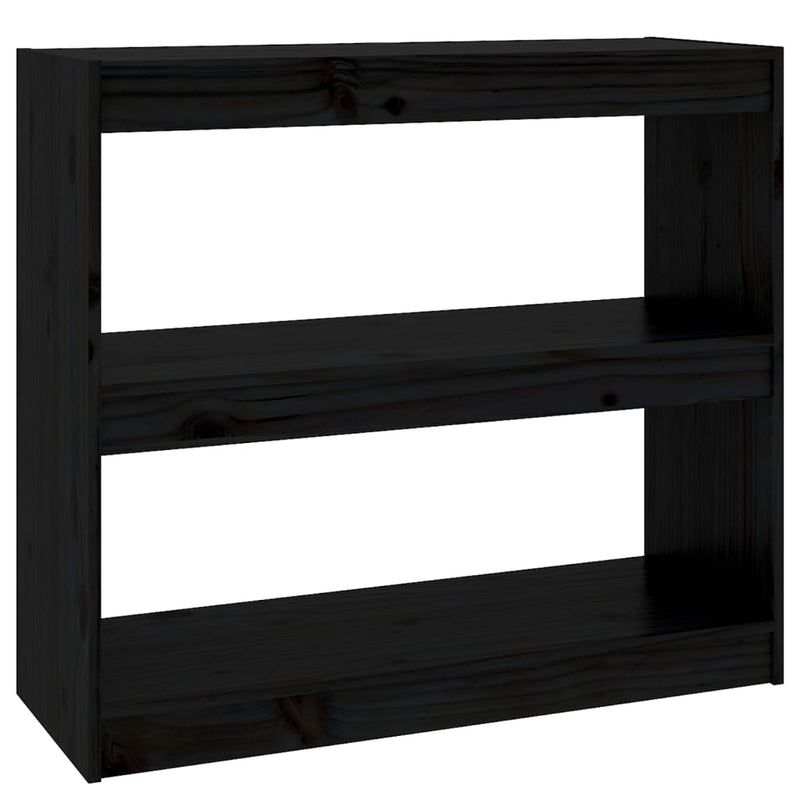 Boekenkast/kamerscherm 80x30x71,5 cm massief grenenhout zwart MeubelReus