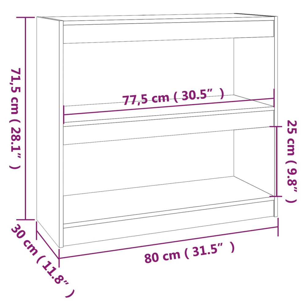 Boekenkast/kamerscherm 80x30x71,5 cm massief grenenhout zwart MeubelReus