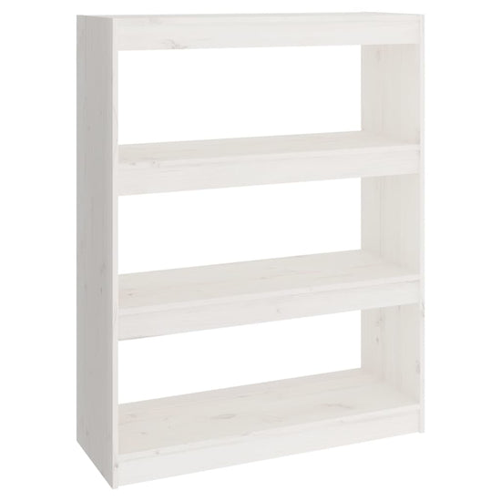 Boekenkast/kamerscherm 80x30x103,5 cm massief grenenhout wit MeubelReus