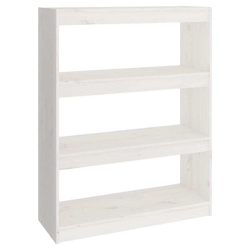 Boekenkast/kamerscherm 80x30x103,5 cm massief grenenhout wit MeubelReus