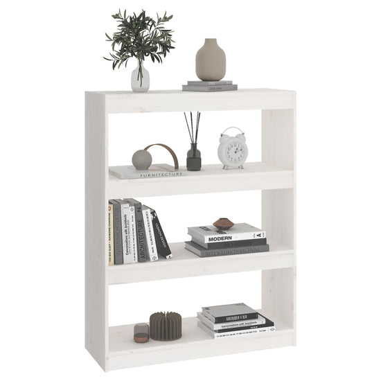 Boekenkast/kamerscherm 80x30x103,5 cm massief grenenhout wit MeubelReus