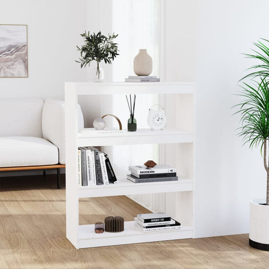 Boekenkast/kamerscherm 80x30x103,5 cm massief grenenhout wit MeubelReus