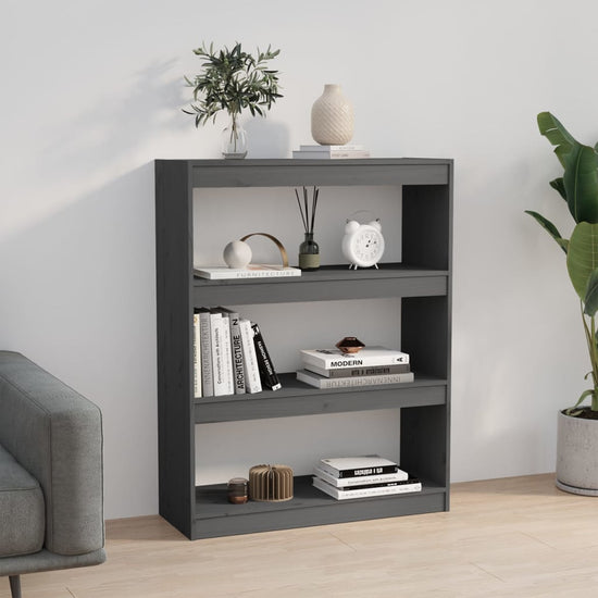 Boekenkast/kamerscherm 80x30x103,5 cm massief grenenhout grijs MeubelReus