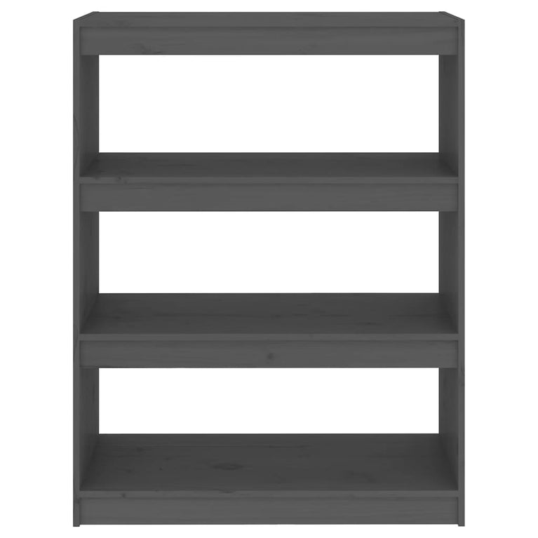 Boekenkast/kamerscherm 80x30x103,5 cm massief grenenhout grijs MeubelReus