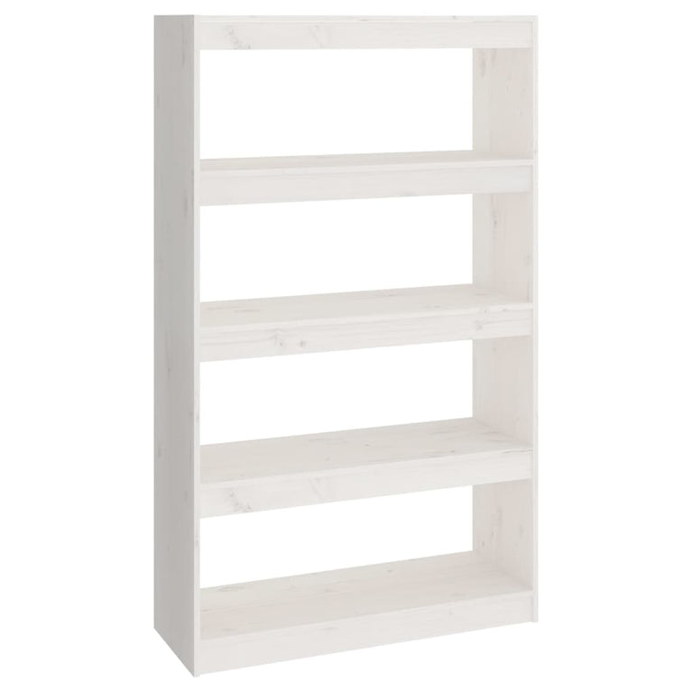 Boekenkast/kamerscherm 80x30x135,5 cm massief grenenhout wit MeubelReus