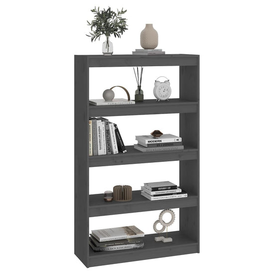 Boekenkast/kamerscherm 80x30x135,5 cm massief grenenhout grijs MeubelReus